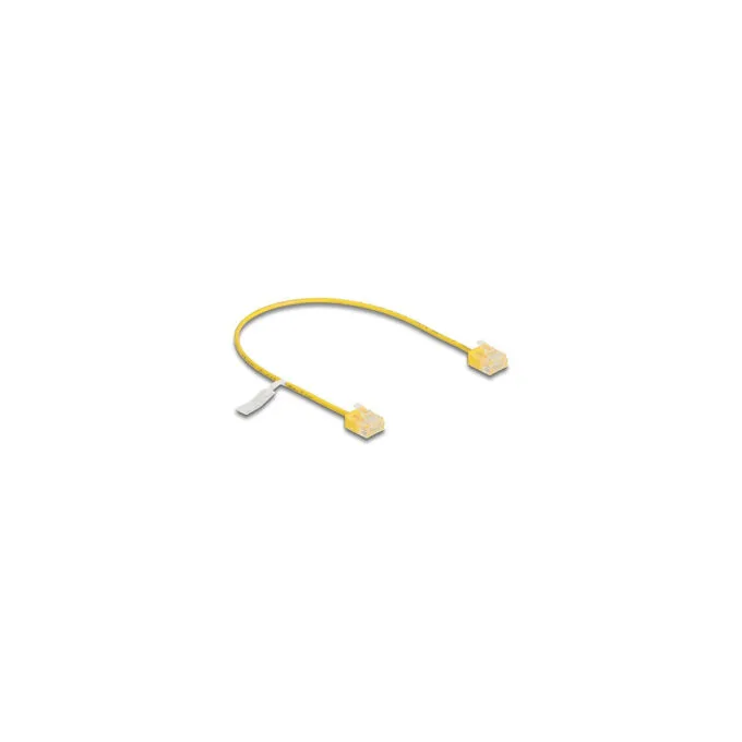 Delock RJ45 Netzwerkkabel Cat.6 UTP Ultra Slim 0.3 m gelb mit kurzen Steckern — image 1