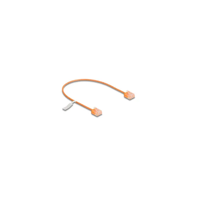Delock RJ45 Netzwerkkabel Cat.6 UTP Ultra Slim 0.3 m orange mit kurzen Steckern — image 1