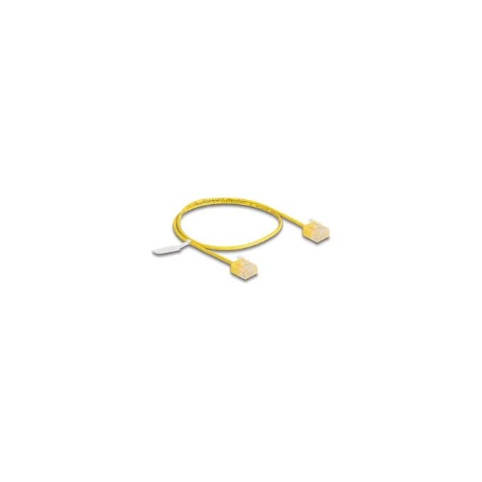 Delock RJ45 Netzwerkkabel Cat.6 UTP Ultra Slim 0.5 m gelb mit kurzen Steckern — image 1