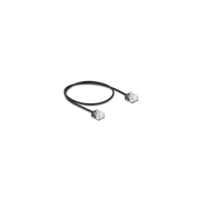 Delock RJ45 Netzwerkkabel Cat.6 UTP Ultra Slim 0.5 m schwarz mit kurzen Steckern — image 2