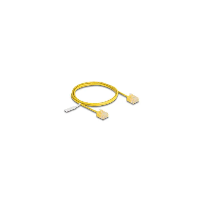 Delock RJ45 Netzwerkkabel Cat.6 UTP Ultra Slim 1 m gelb mit kurzen Steckern — image 1