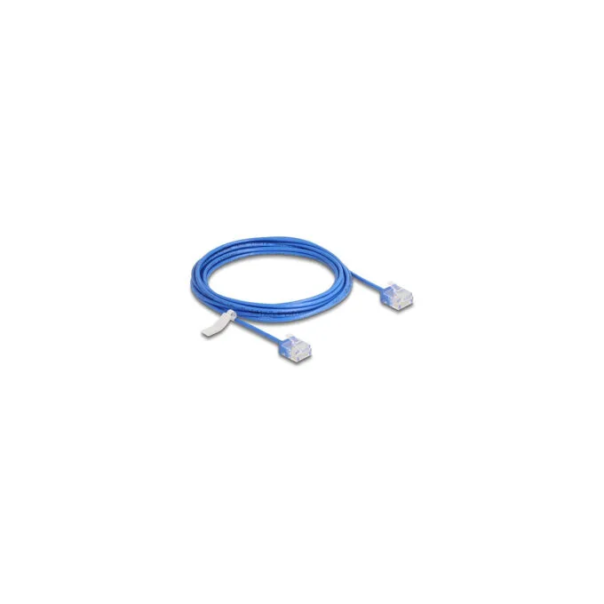 Delock RJ45 Netzwerkkabel Cat.6 UTP Ultra Slim 3 m blau mit kurzen Steckern — image 1