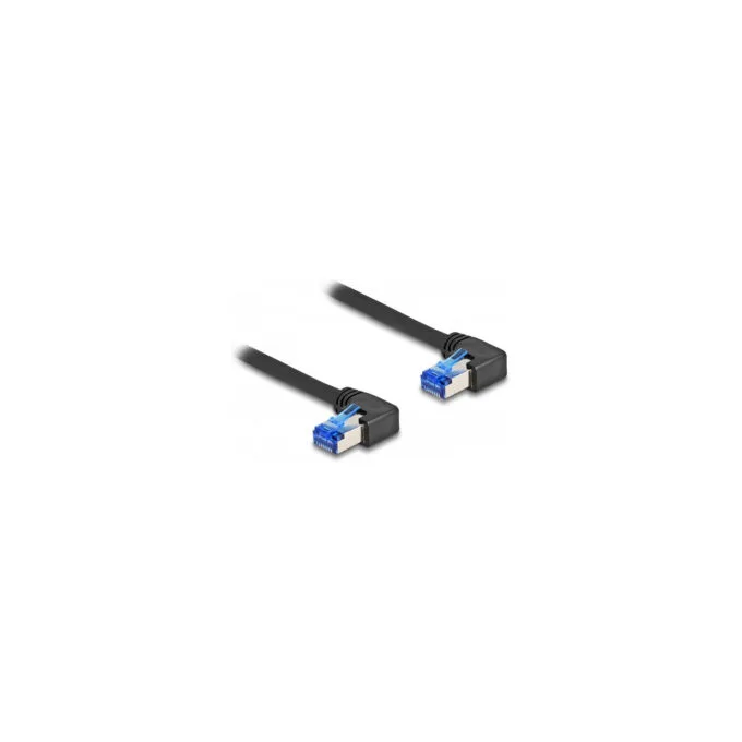 Delock RJ45 Netzwerkkabel Cat.6A S FTP rechts gewinkelt 3 m schwarz — image 1