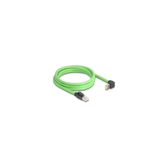 Delock RJ45 Netzwerkkabel Cat.6A Stecker zu Stecker oben gewinkelt SF UTP schleppkettentauglich PUR (TPU) 2 m grün — image 2