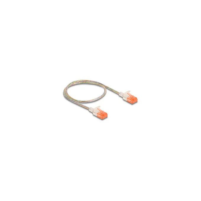 Delock RJ45 Netzwerkkabel Cat.6A U UTP Slim 0.5 m transparent — image 1