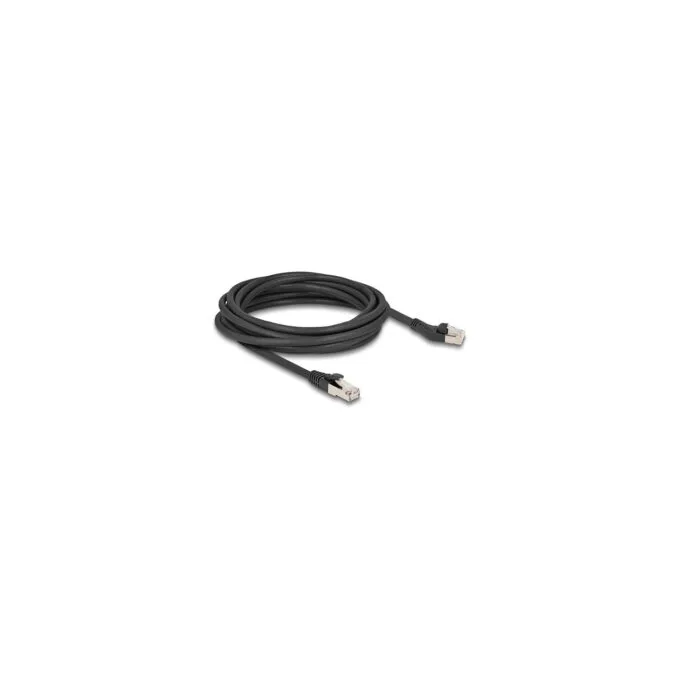 Delock RJ45 Netzwerkkabel Cat.8.1 S FTP Stecker 45° nach links gewinkelt zu Stecker gerade bis 40 Gbps 5 m schwarz — image 1