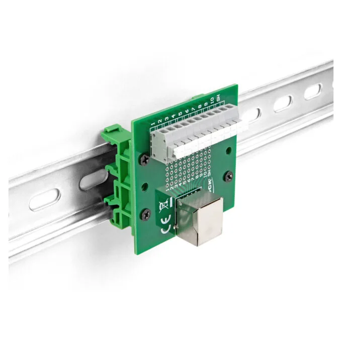 Delock RJ50 Buchse zu Terminalblock mit Drucktaster für Hutschiene — image 4