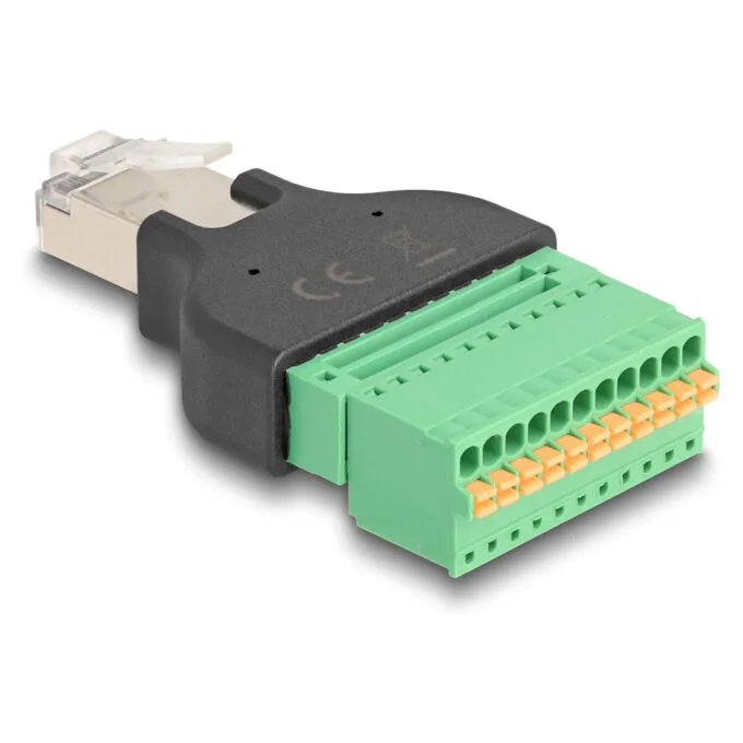 Delock RJ50 Stecker zu Terminalblock Adapter mit Drucktaster — image 2