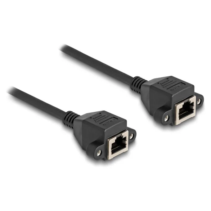 Delock RJ50 Verlängerungskabel Buchse zu Buchse S FTP 0.5 m schwarz — image 1