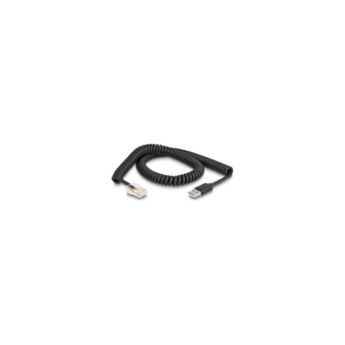 Delock RJ50 zu USB 2.0 Typ-A Spiralkabel 2 m — image 1