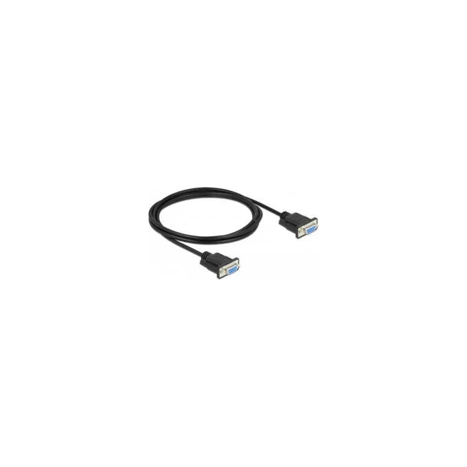 Delock RS-232 Kabel Seriell D-Sub 9 Buchse zu Buchse Nullmodem mit schmalem Steckergehäuse - Full Handshaking - 2 m — image 2