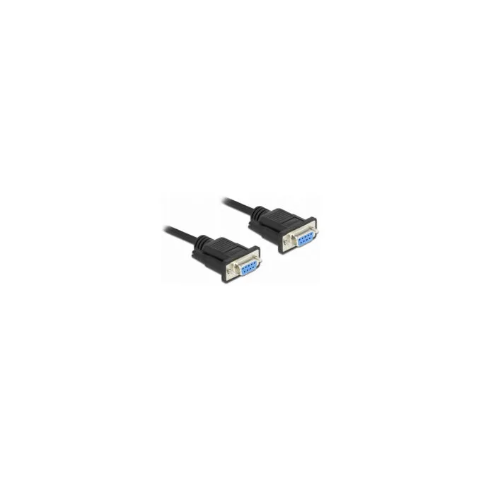 Delock RS-232 Kabel Seriell D-Sub 9 Buchse zu Buchse Nullmodem mit schmalem Steckergehäuse - Full Handshaking - 2 m — image 1