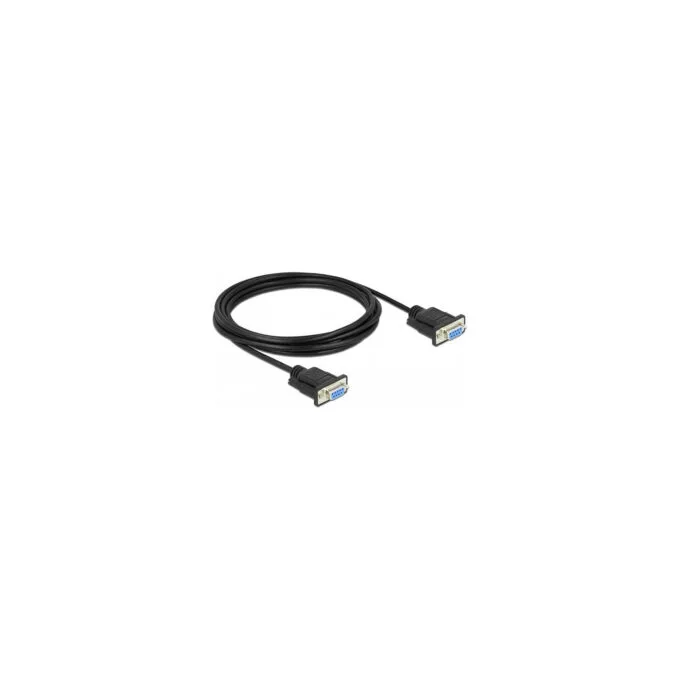 Delock RS-232 Kabel Seriell D-Sub9 Buchse zu Buchse Nullmodem mit schmalem Steckergehäuse 3 m — image 2