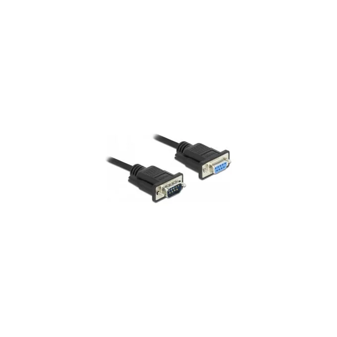 Delock RS-232 Kabel Seriell D-Sub9 Stecker zu Buchse Nullmodem mit schmalem Steckergehäuse 2 m — image 1