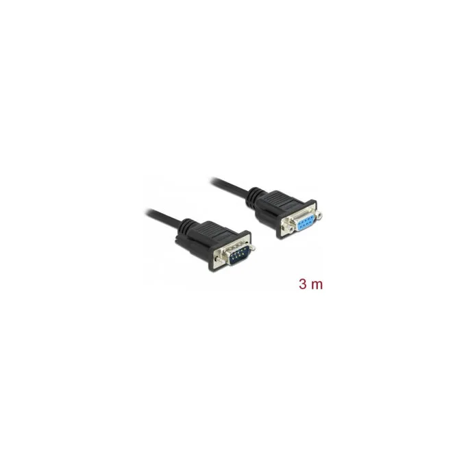 Delock RS-232 Kabel Seriell D-Sub9 Stecker zu Buchse Nullmodem mit schmalem Steckergehäuse 3 m — image 3