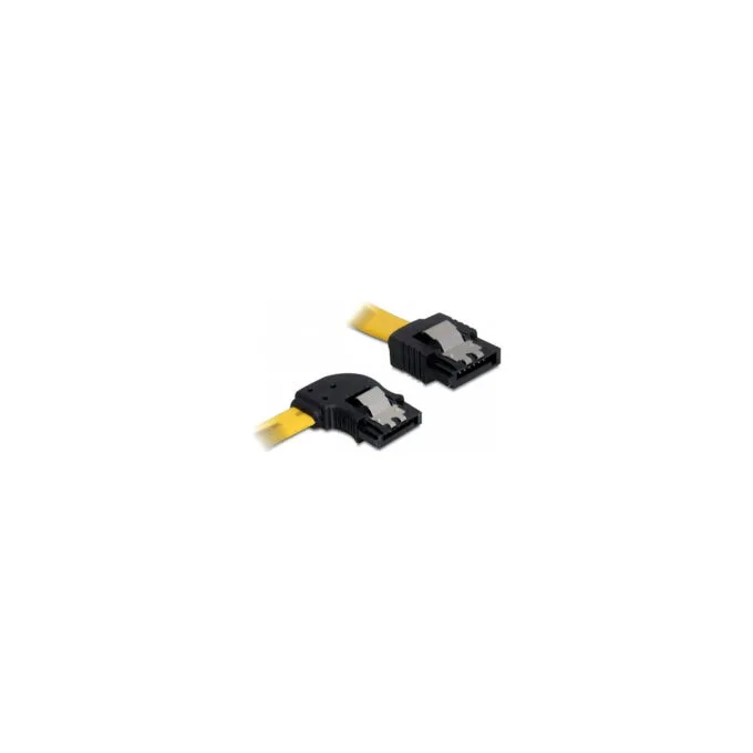 Delock SATA 3 Gb s Kabel gerade auf links gewinkelt 50 cm gelb — image 1