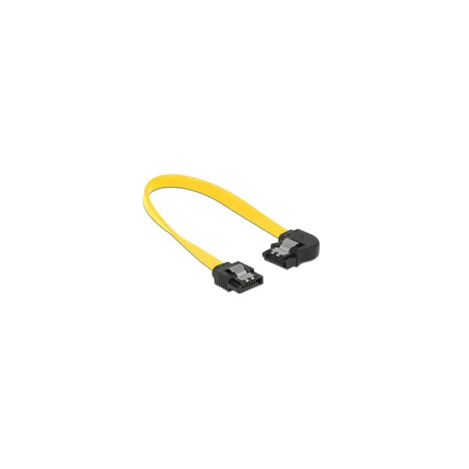 Delock SATA 6 Gb s Kabel gerade auf links gewinkelt 20 cm gelb — image 2