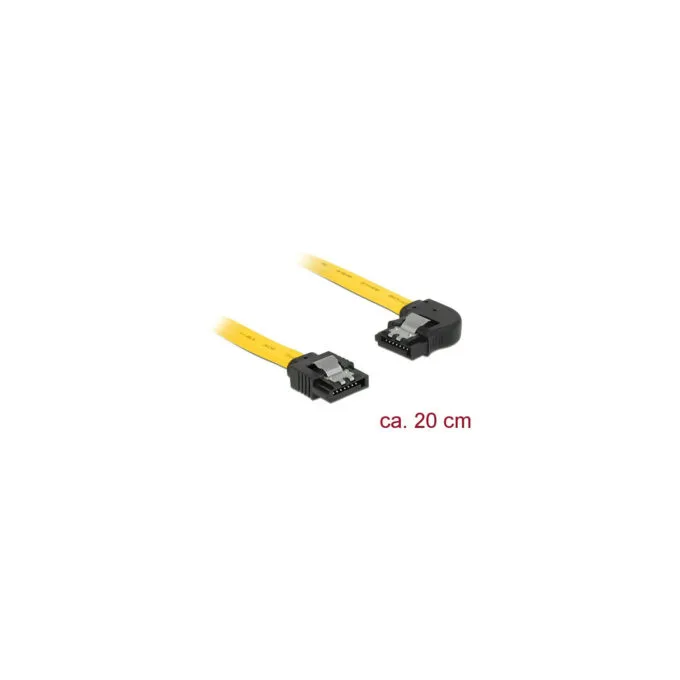 Delock SATA 6 Gb s Kabel gerade auf links gewinkelt 20 cm gelb — image 1
