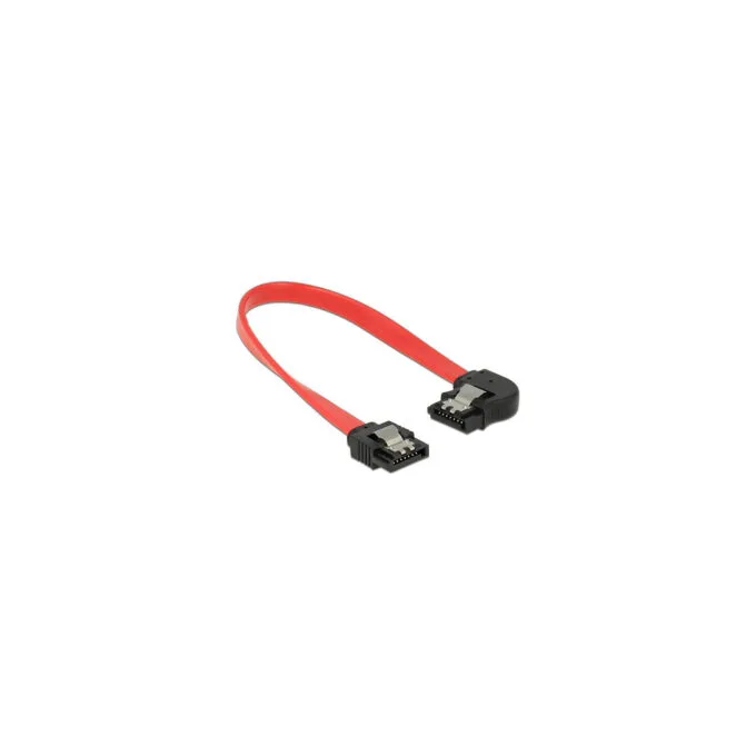 Delock SATA 6 Gb s Kabel gerade auf links gewinkelt 20 cm rot — image 1