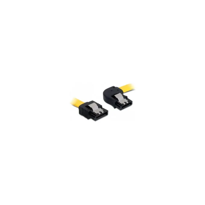 Delock SATA 6 Gb s Kabel gerade auf rechts gewinkelt 50 cm gelb — image 1