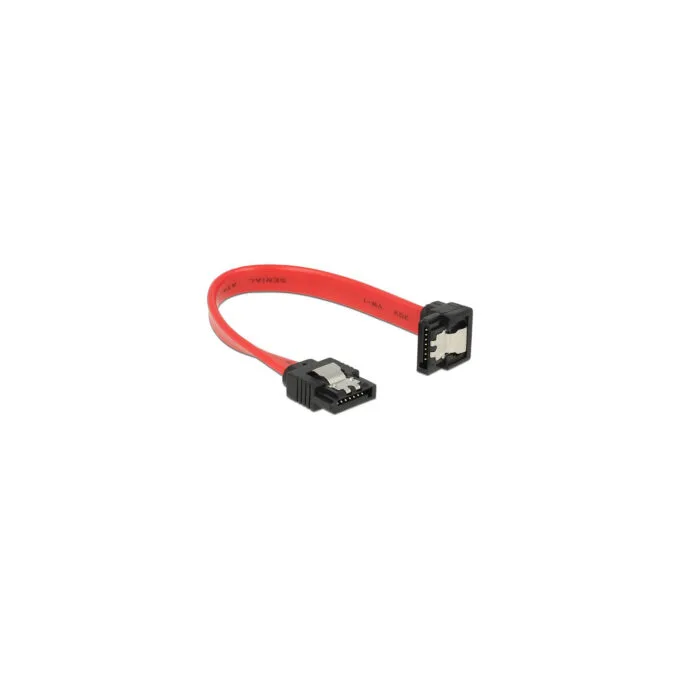 Delock SATA 6 Gb s Kabel gerade auf unten gewinkelt 10 cm rot — image 2