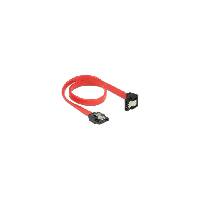 Delock SATA 6 Gb s Kabel gerade auf unten gewinkelt 30 cm rot — image 2