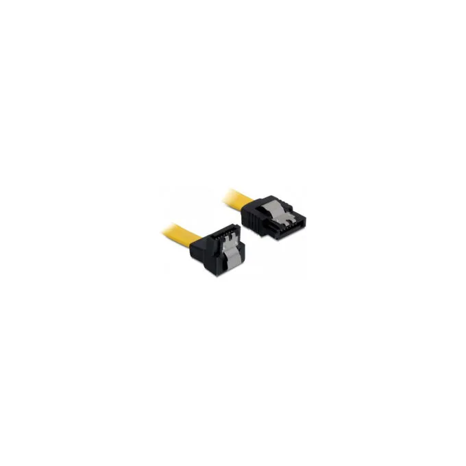 Delock SATA 6 Gb s Kabel gerade auf unten gewinkelt 70 cm gelb — image 1