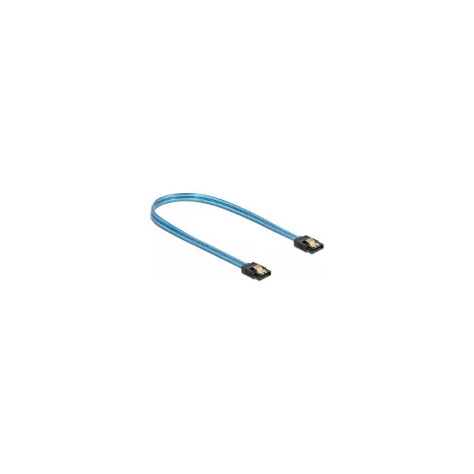 Delock SATA 6 Gb s Kabel UV Leuchteffekt blau 70 cm — image 1