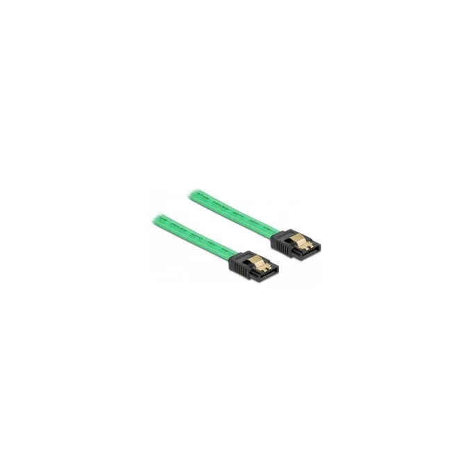 Delock SATA 6 Gb s Kabel UV Leuchteffekt grün 20 cm — image 1