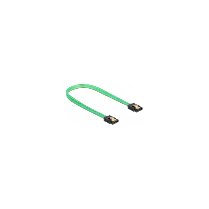 Delock SATA 6 Gb s Kabel UV Leuchteffekt grün 30 cm — image 1