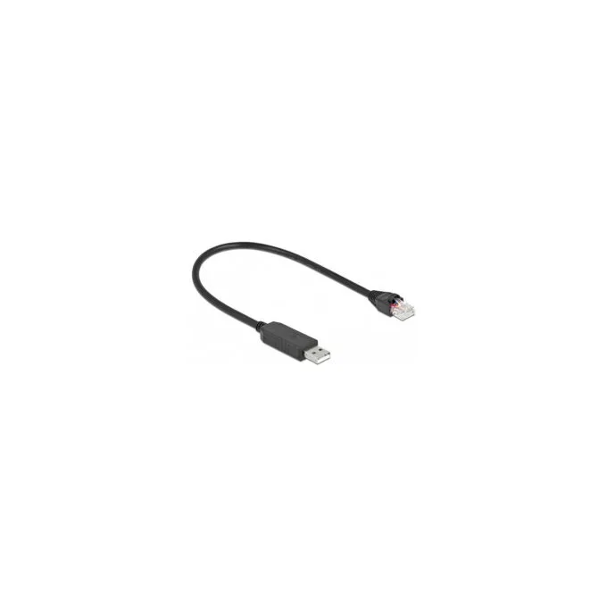 Delock Serielles Anschlusskabel mit FTDI Chipsatz. USB 2.0 Typ-A Stecker zu RS-232 RJ45 Stecker 25 cm schwarz — image 2