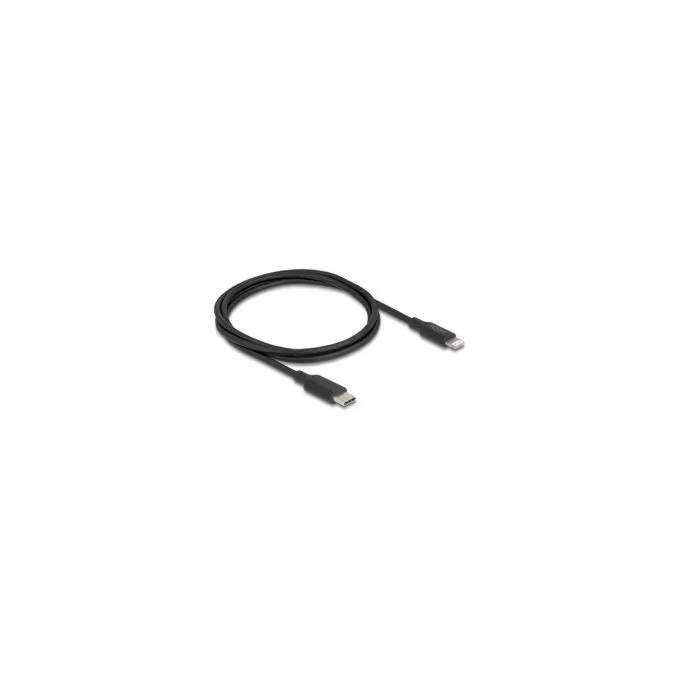 Delock Slim Daten- und Ladekabel USB Type-CTM zu LightningTM für iPhoneTM. iPadTM. iPodTM schwarz 1 m MFi — image 1