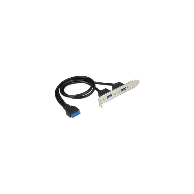 Delock Slot plate 1 x 19 pin USB 3.0 header to 2 x USB 3.0 Type-A, slot cover — image 1