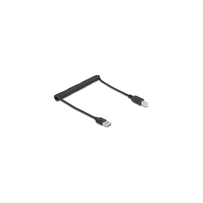Delock Spiral USB 2.0 Cable - USB-A to USB-B — image 1