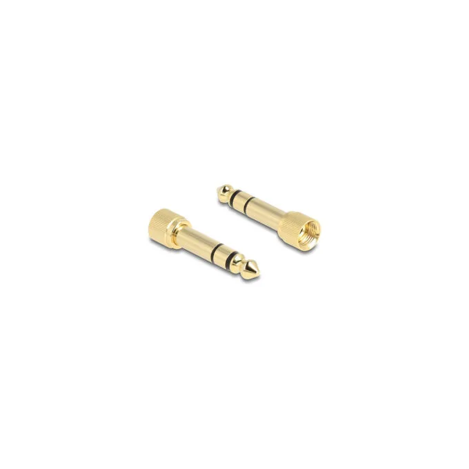 Delock Spiralkabel 3.5 mm 3 Pin Klinkenstecker zu Klinkenstecker gewinkelt mit Schraubadapter zu 6.35 mm 75 cm — image 3