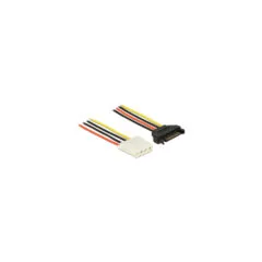 Delock Stromkabel SATA 15 Pin Buchse to 4 Pin Buchse 30 cm