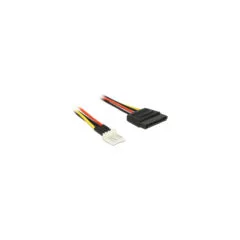 Delock Stromkabel SATA 15 Pin Buchse to 4 Pin Floppy Stecker 40 cm
