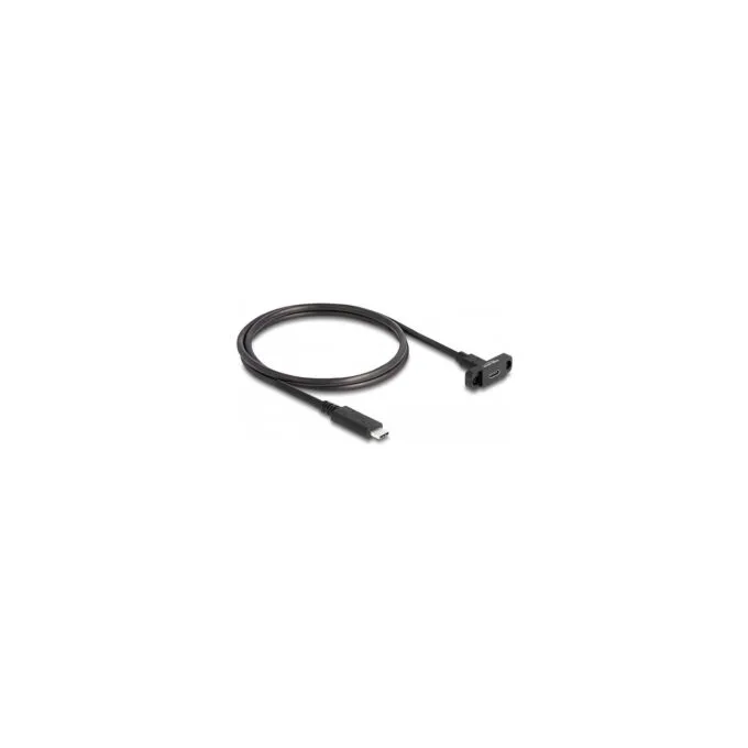 Delock SuperSpeed USB 10 Gbps (USB 3.2 Gen 2) Kabel USB Type-CTM Stecker zu Buchse 1 m zum Einbau schwarz — image 1