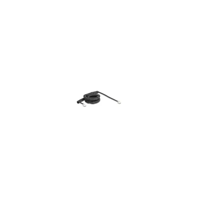 Delock Telefonkabel Spiralkabel RJ11 Stecker zu RJ11 Stecker schwarz 5 m — image 2