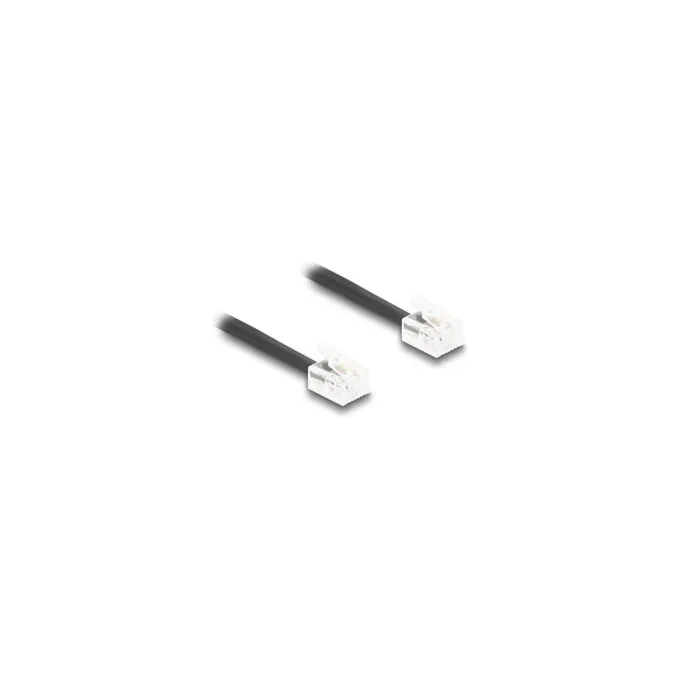 Delock Telefonkabel Spiralkabel RJ11 Stecker zu RJ11 Stecker schwarz 5 m — image 1