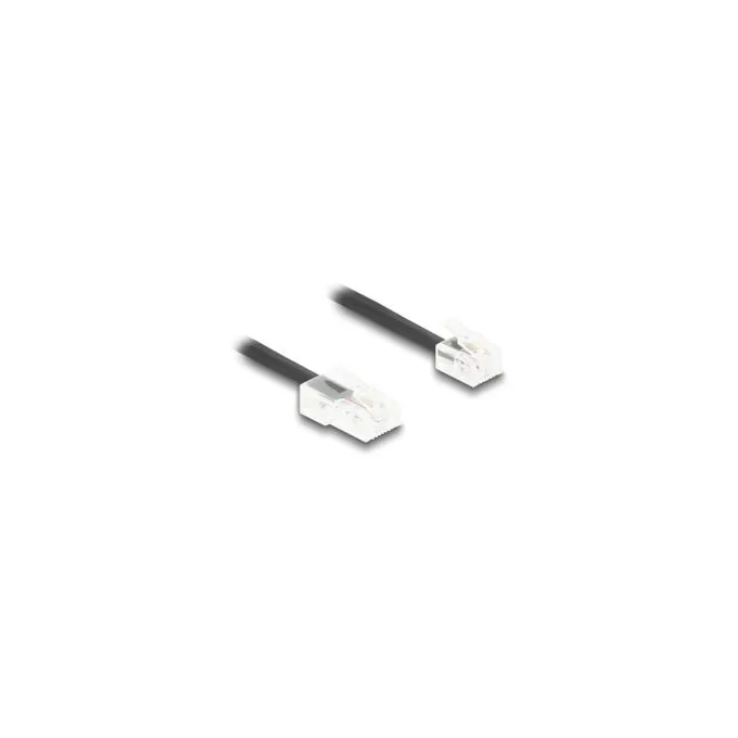Delock Telefonkabel Spiralkabel RJ11 Stecker zu RJ45 Stecker schwarz 5 m — image 1