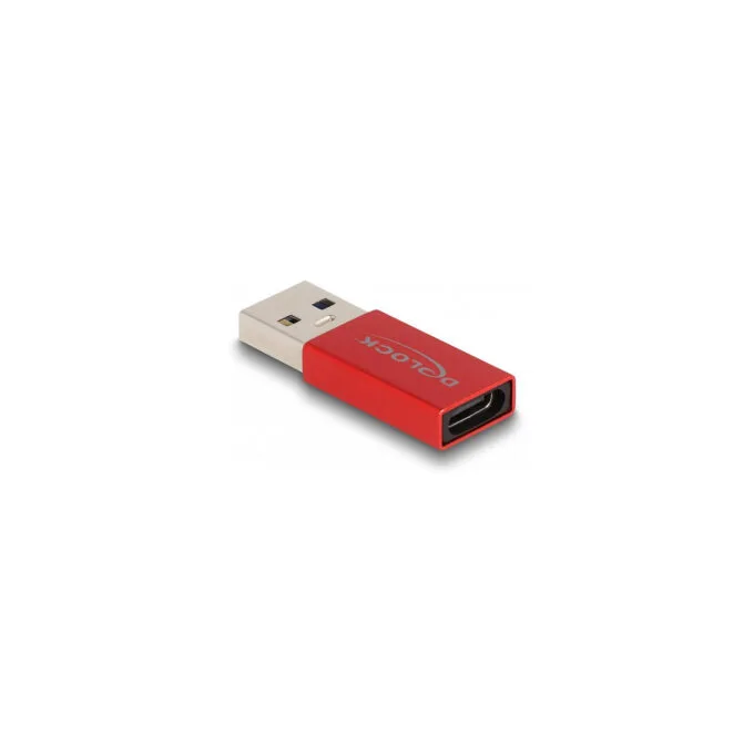 Delock USB 10 Gbps Adapter USB Typ-A Stecker zu USB Type-CTM Buchse aktiv rot — image 2
