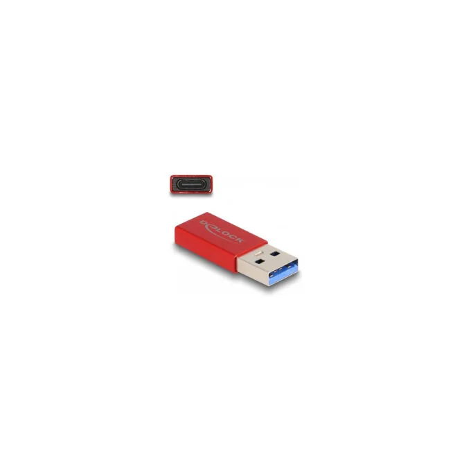 Delock USB 10 Gbps Adapter USB Typ-A Stecker zu USB Type-CTM Buchse aktiv rot — image 1