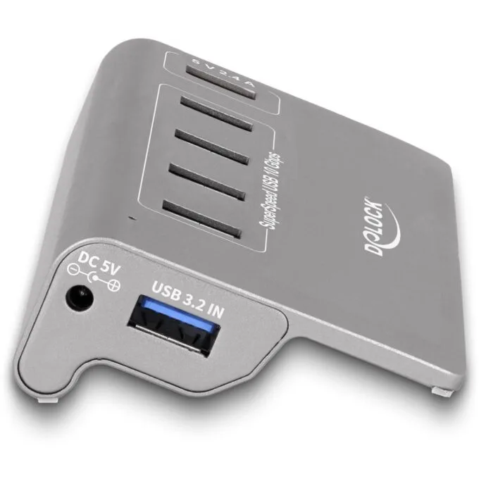 DELOCK USB 10 Gbps Hub mit 4 USB Typ-A Ports + 1 Schnellladeport inkl. Netzteil — image 2