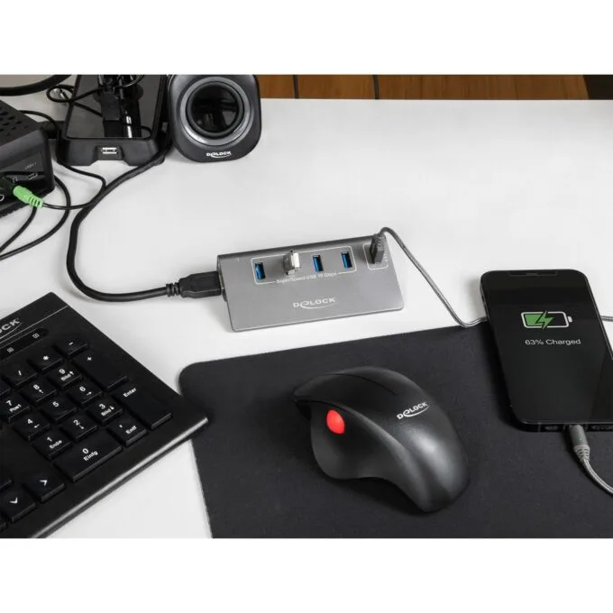 DELOCK USB 10 Gbps Hub mit 4 USB Typ-A Ports + 1 Schnellladeport inkl. Netzteil — image 4
