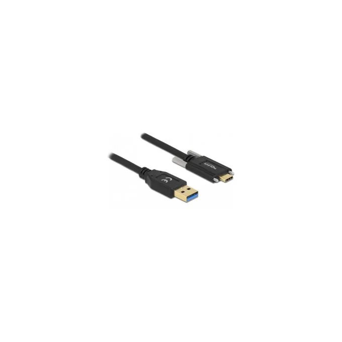 Delock USB 10 Gbps Kabel Typ-A Stecker zu USB Type-CTM Stecker mit Schrauben seitlich 0.5 m — image 1