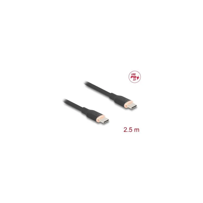 DELOCK USB 2.0 Kabel USB Typ-C St to St PD 3.0 60W 2.5m schw. — image 2