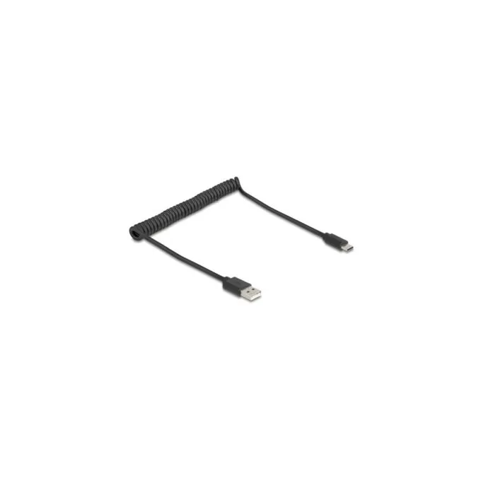 Delock USB 2.0 Spiral Cable - USB Type-A to USB Type-C — image 1