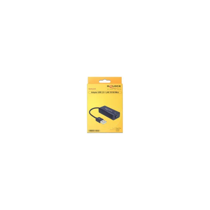 Delock USB 2.0 Typ-A Netzwerk Adapter 10 100 Mbps LAN 1 x RJ45 — image 2