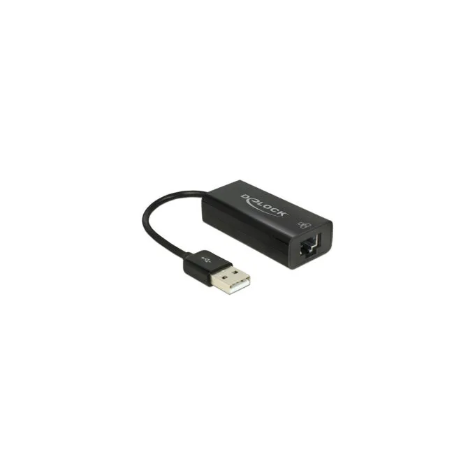 Delock USB 2.0 Typ-A Netzwerk Adapter 10 100 Mbps LAN 1 x RJ45 — image 1